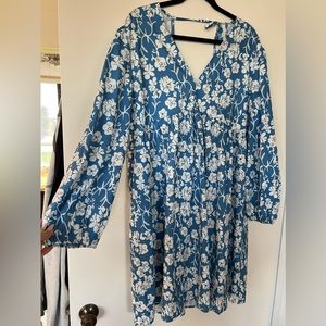 👑Shein 2X Blue Floral Dress👑
